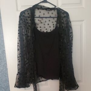Elegant Black Polka Dot Blouse